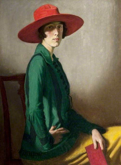 Wikioo.org - The Encyclopedia of Fine Arts - Painting, Artwork by William Strang - Lady with a Red Hat