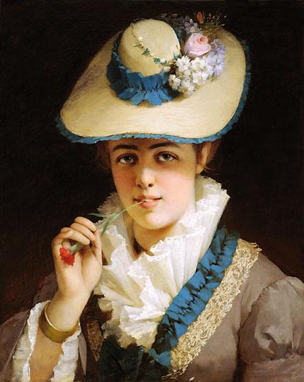 WikiOO.org - Encyclopedia of Fine Arts - Malba, Artwork György Vastagh - Young Girl with Carnation
