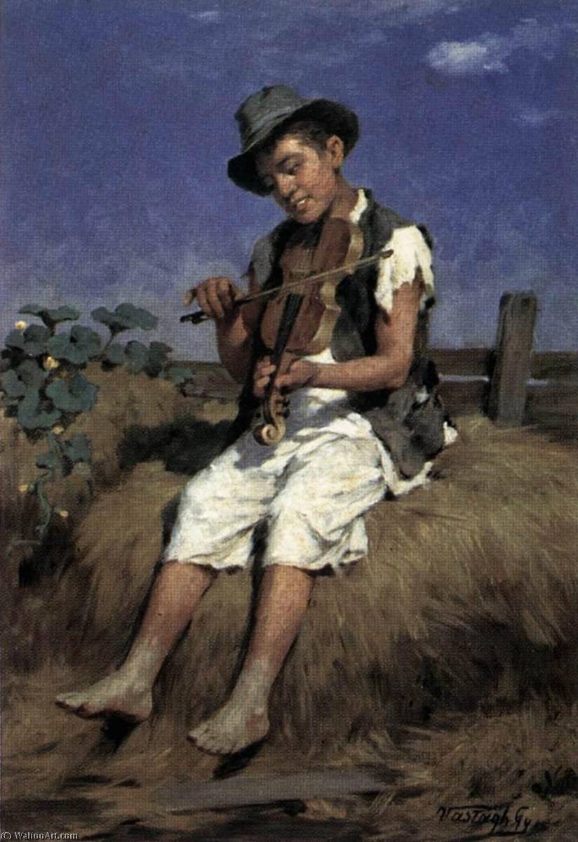 Wikioo.org - The Encyclopedia of Fine Arts - Painting, Artwork by György Vastagh - Fiddler Gypsy Boy