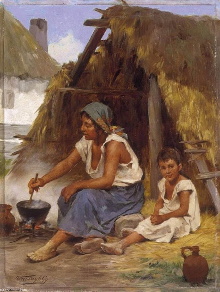WikiOO.org - Encyclopedia of Fine Arts - Målning, konstverk György Vastagh - The Dinner is Being Made