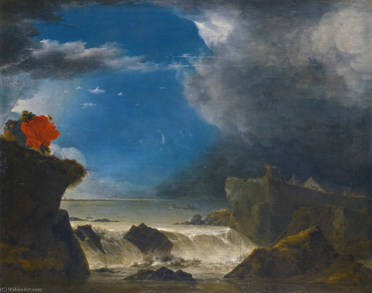 Wikioo.org - The Encyclopedia of Fine Arts - Painting, Artwork by Jan Asselijn - The breach of the Sint Anthonisdijk on the night of 5 6 March 1651