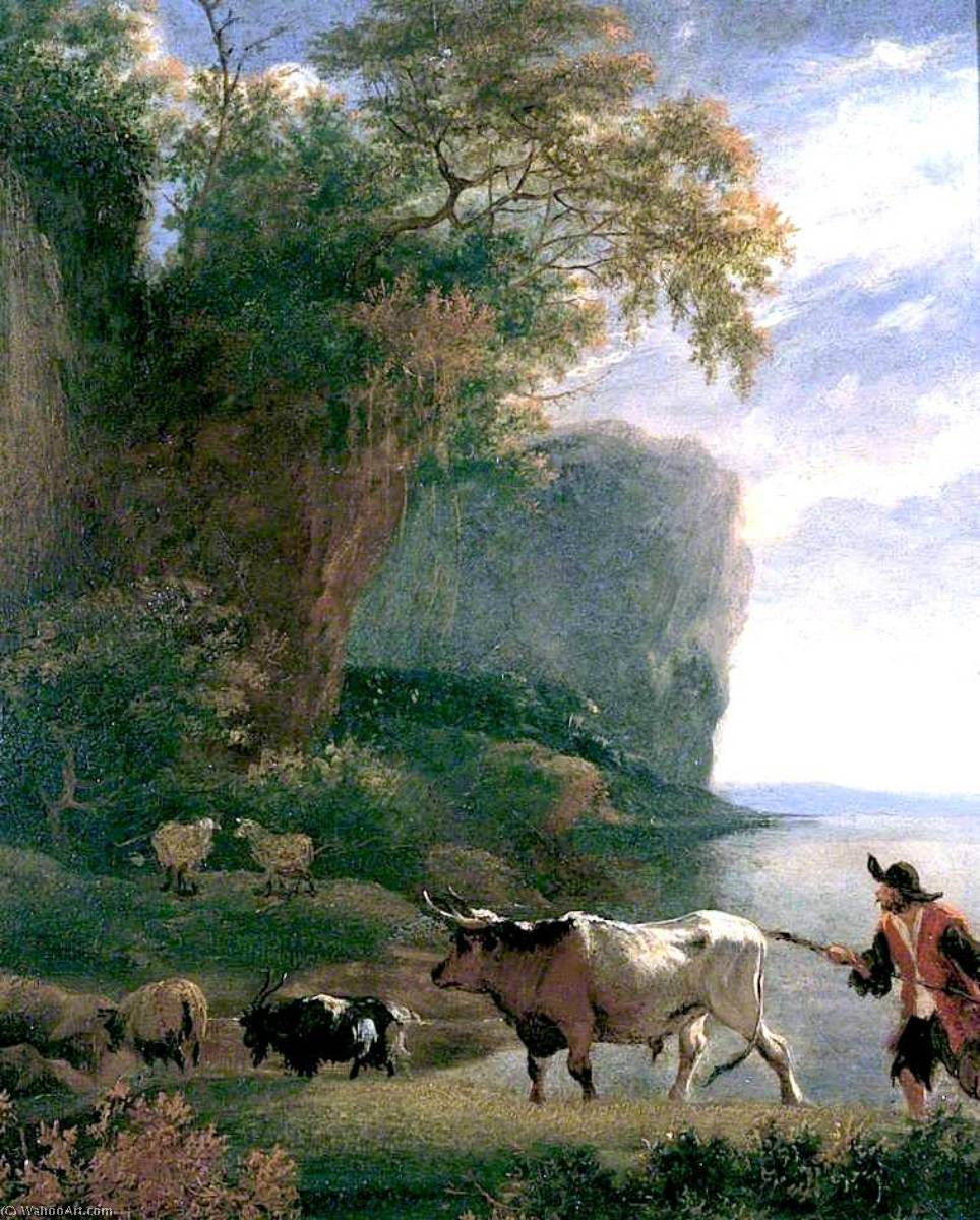 Wikioo.org - The Encyclopedia of Fine Arts - Painting, Artwork by Jan Asselijn - Landscape with a Drover