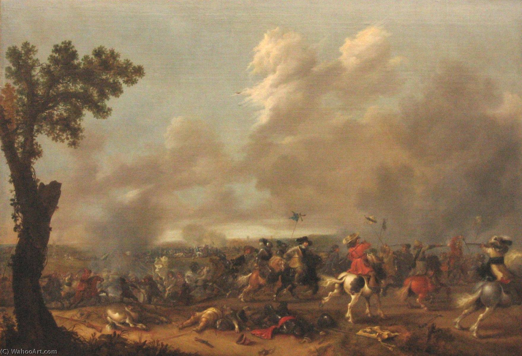 Wikioo.org - The Encyclopedia of Fine Arts - Painting, Artwork by Jan Asselijn - King Gustav Adolf II of Sweden, Battle near Lutzen 1632
