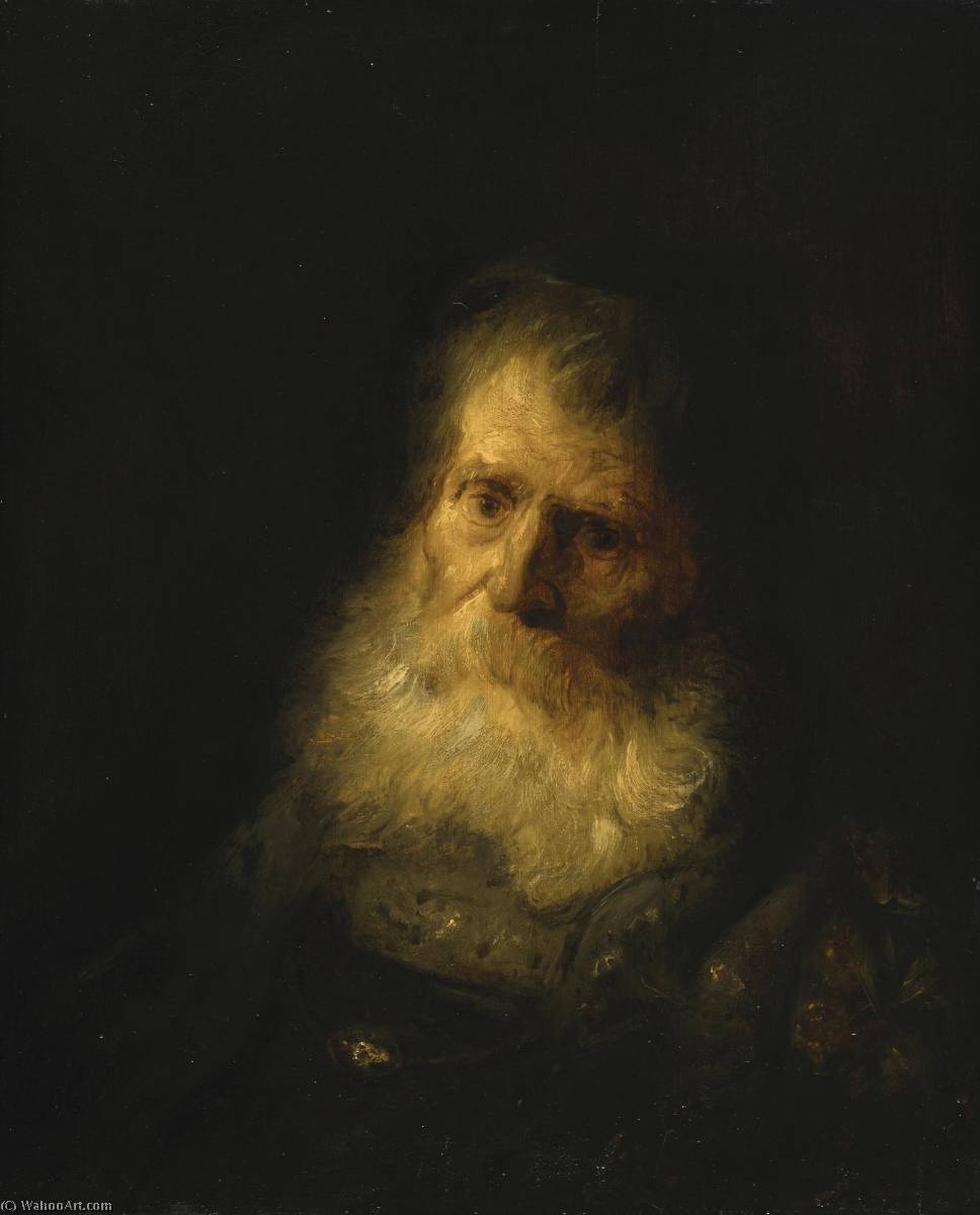 Wikioo.org - The Encyclopedia of Fine Arts - Painting, Artwork by Jan Andrea Lievens - A tronie the head and shoulders of an old bearded man