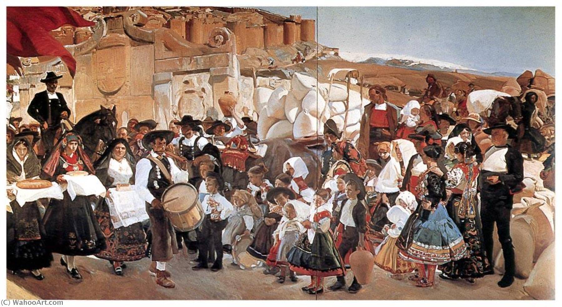 Wikioo.org – La Enciclopedia de las Bellas Artes - Pintura, Obras de arte de Joaquin Sorolla Y Bastida - Español Castilla' o 'La fiesta del cacerola