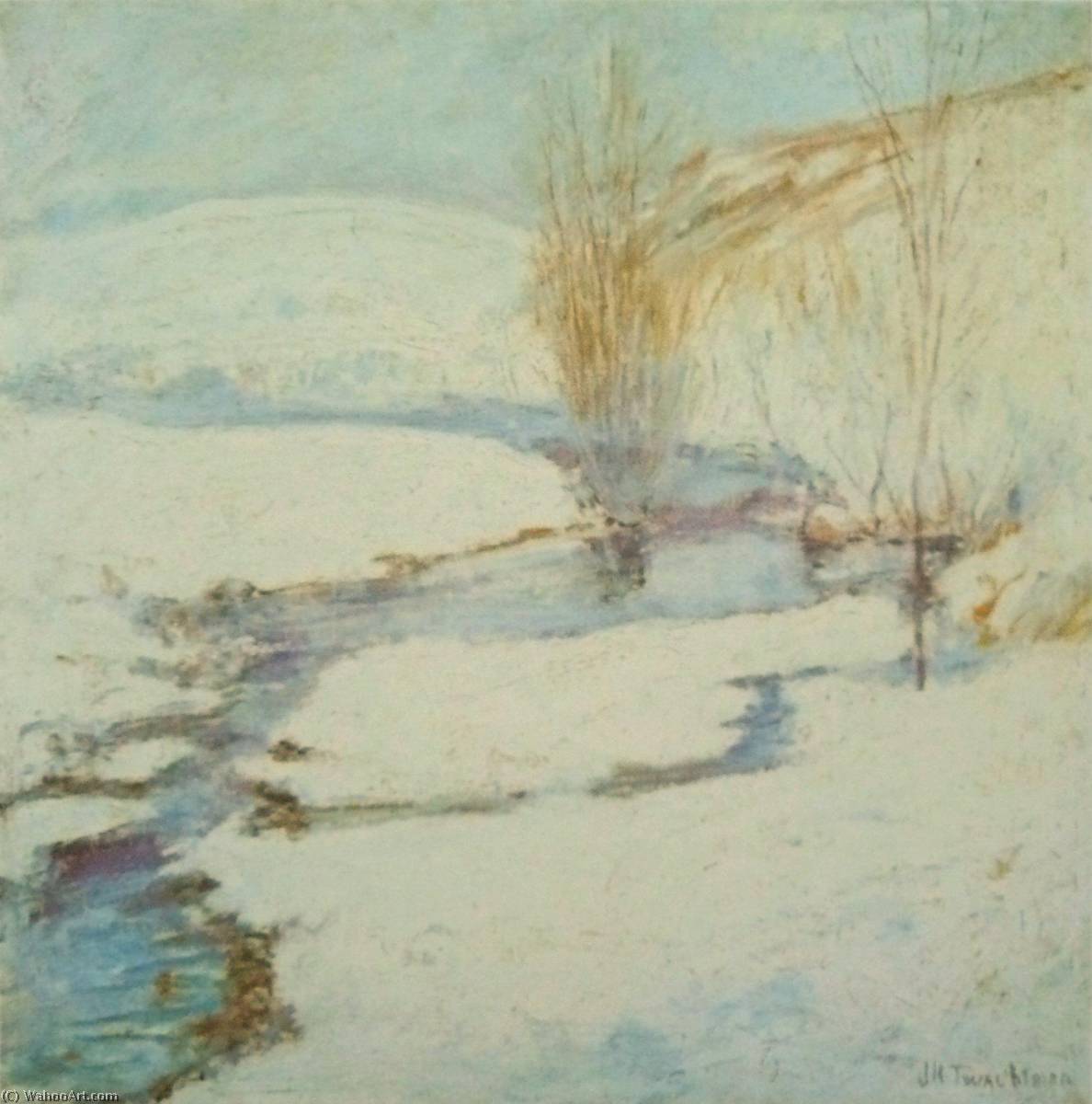 WikiOO.org - Encyclopedia of Fine Arts - Lukisan, Artwork John Henry Twachtman - English Winter Landscape Français Paysage d'hiver