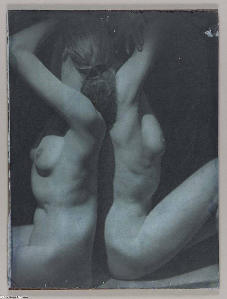 WikiOO.org - Encyclopedia of Fine Arts - Maľba, Artwork Joseph Cornell - Untitled (two seated female nudes, back to back)