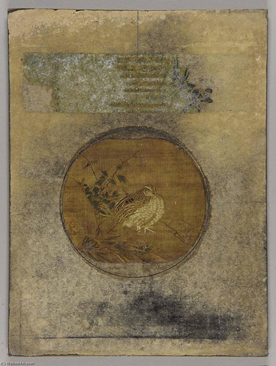 Wikioo.org - The Encyclopedia of Fine Arts - Painting, Artwork by Joseph Cornell - Untitled (Asian painting of bird in foliage)