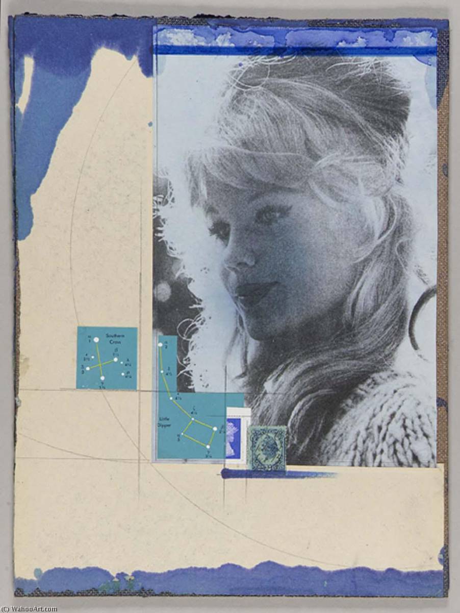 Wikioo.org - The Encyclopedia of Fine Arts - Painting, Artwork by Joseph Cornell - Untitled (long haired blond female in 3 4 profile)