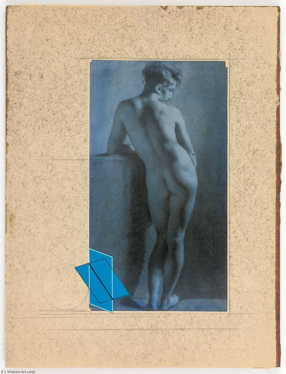Wikioo.org - The Encyclopedia of Fine Arts - Painting, Artwork by Joseph Cornell - Untitled (Prud'hon drawing of standing female nude, rear view)