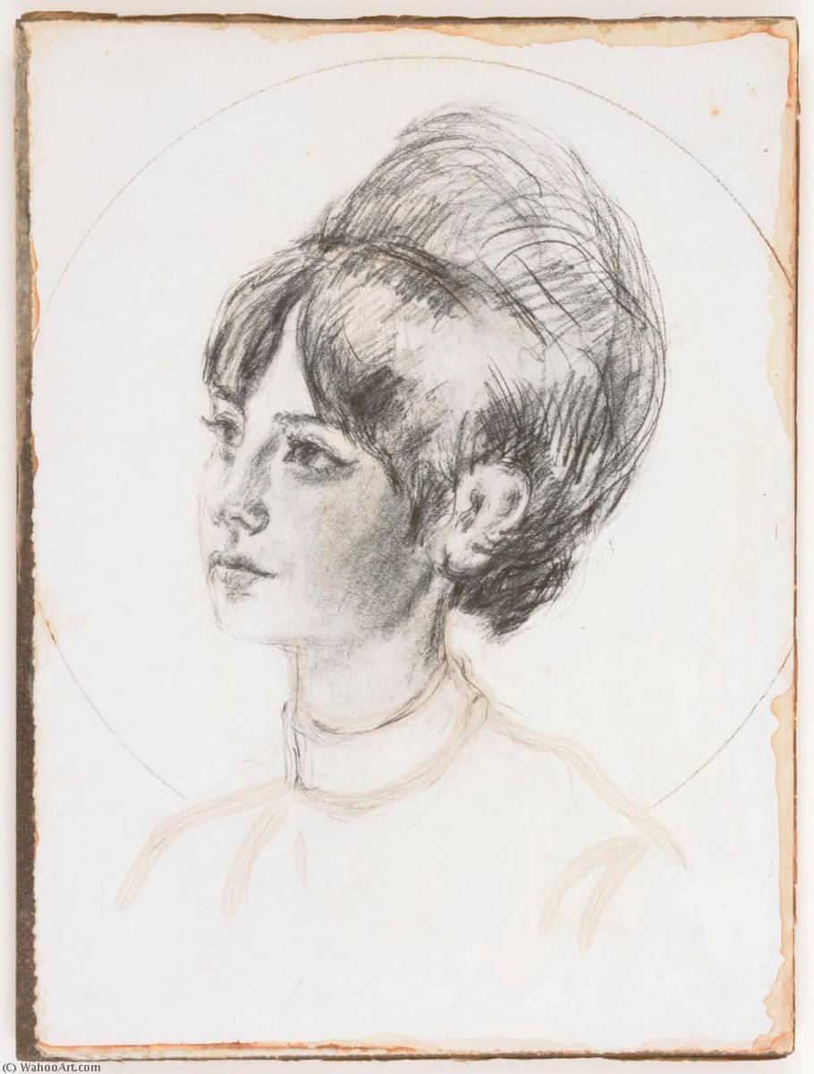 WikiOO.org - Encyclopedia of Fine Arts - Lukisan, Artwork Joseph Cornell - Untitled (Francesca, young female with bouffant hairdo)