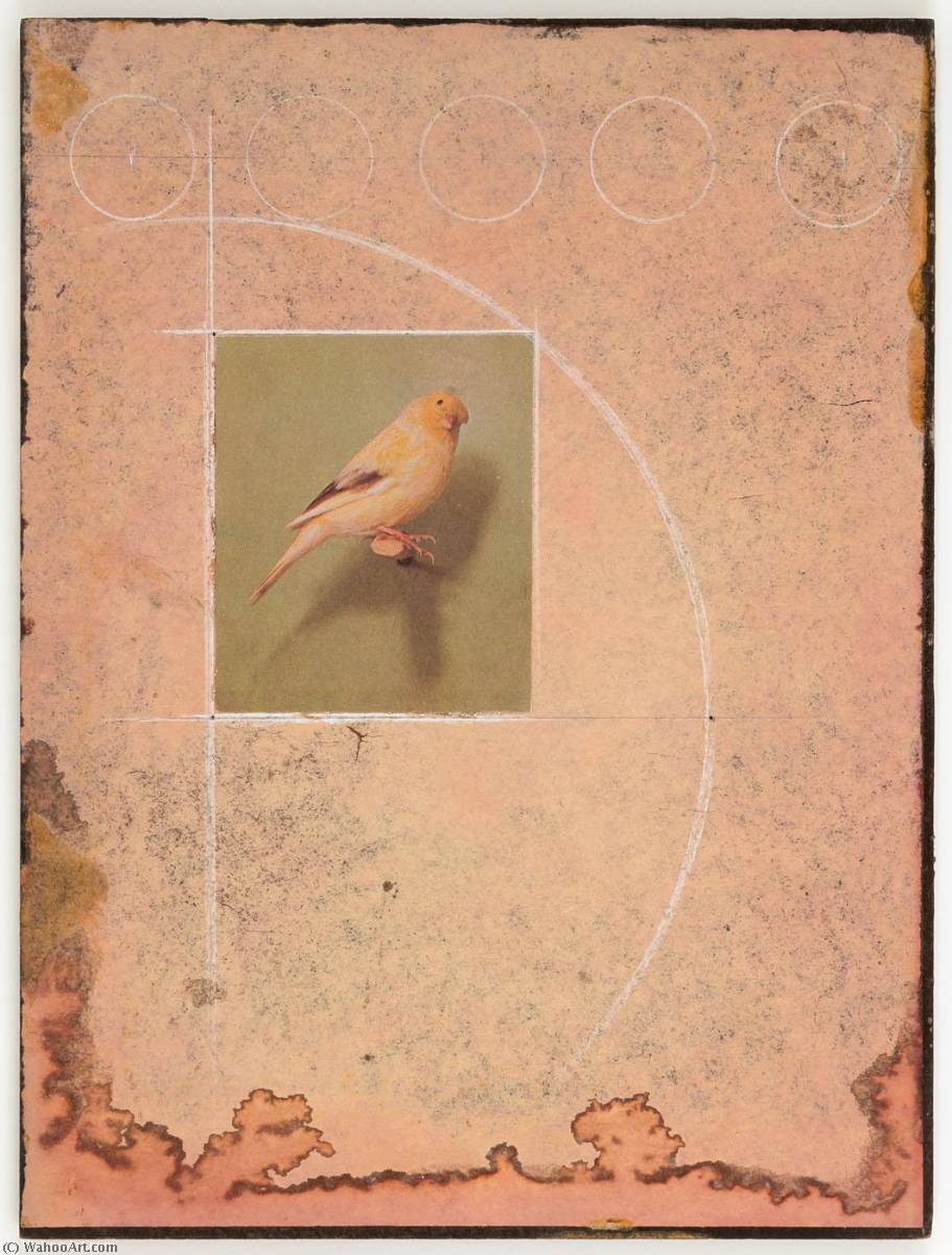 Wikioo.org - The Encyclopedia of Fine Arts - Painting, Artwork by Joseph Cornell - Untitled (yellow canary on perch)