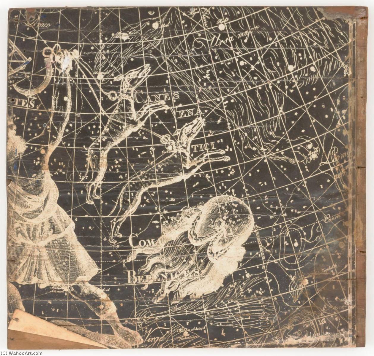 WikiOO.org - Encyclopedia of Fine Arts - Lukisan, Artwork Joseph Cornell - Untitled (stellar map featuring Canis Vena Tici and Coma Berenices)