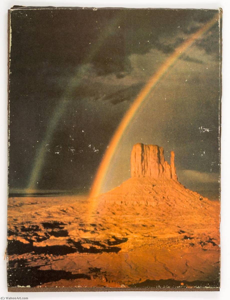 Wikioo.org - The Encyclopedia of Fine Arts - Painting, Artwork by Joseph Cornell - Untitled (double rainbow over desert)