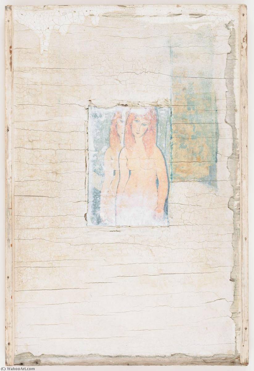 Wikioo.org - The Encyclopedia of Fine Arts - Painting, Artwork by Joseph Cornell - Untitled (red headed female nude by Modigliani)