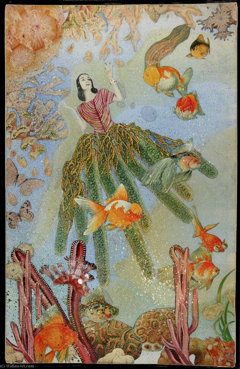 Wikioo.org – La Enciclopedia de las Bellas Artes - Pintura, Obras de arte de Joseph Cornell - Intitulado ( fantasía marina enestado tamara toumanova )