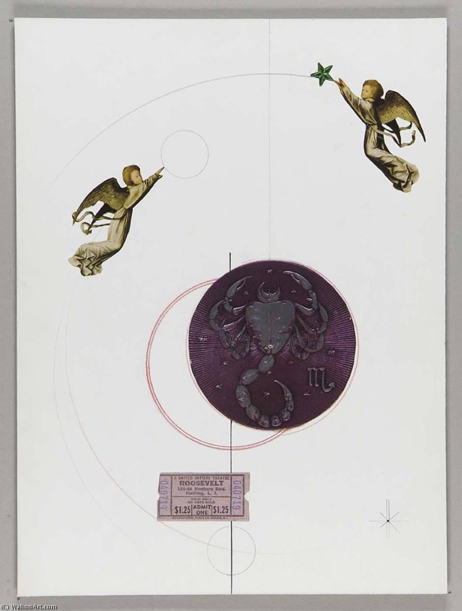 WikiOO.org - Güzel Sanatlar Ansiklopedisi - Resim, Resimler Joseph Cornell - The Grasshopper Star (for Christine)