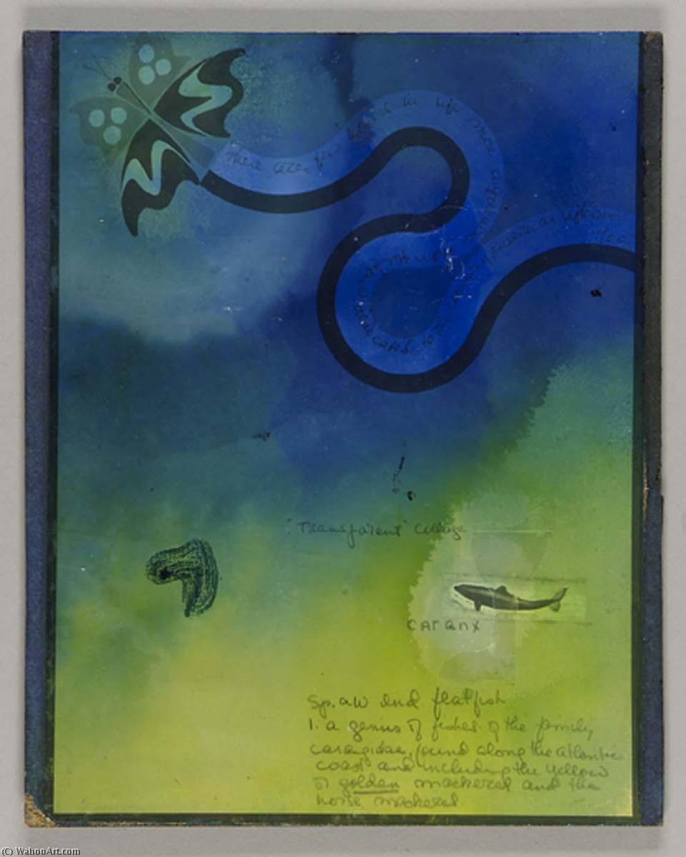 Wikioo.org - The Encyclopedia of Fine Arts - Painting, Artwork by Joseph Cornell - Untitled (drawing, butterfly leaving black trail)