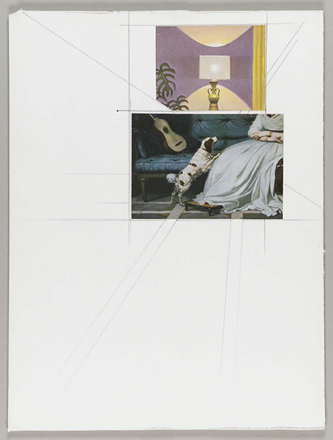 Wikioo.org - Die Enzyklopädie bildender Kunst - Malerei, Kunstwerk von Joseph Cornell - ohne titel gesessen  frau  mit  Wachtelhund  und  Gitarre