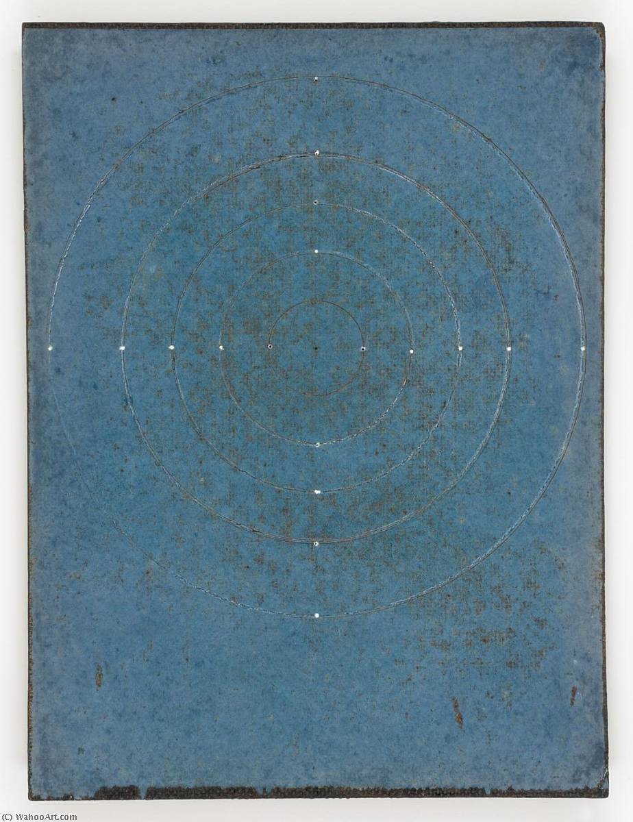 Wikioo.org – L'Enciclopedia delle Belle Arti - Pittura, Opere di Joseph Cornell - senza titolo carta manila macchiata  azzurro