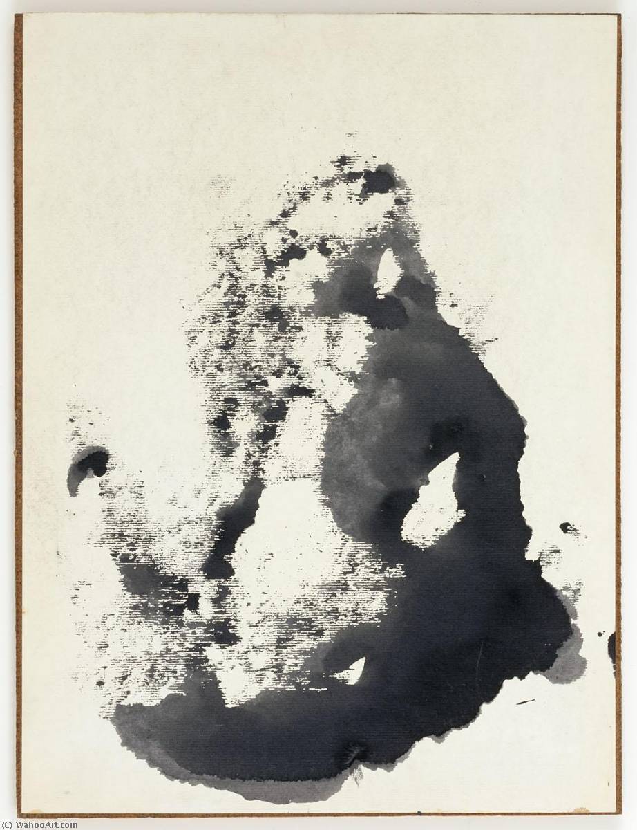 Wikioo.org - The Encyclopedia of Fine Arts - Painting, Artwork by Joseph Cornell - Untitled (white drawing paper with black ink wash design)
