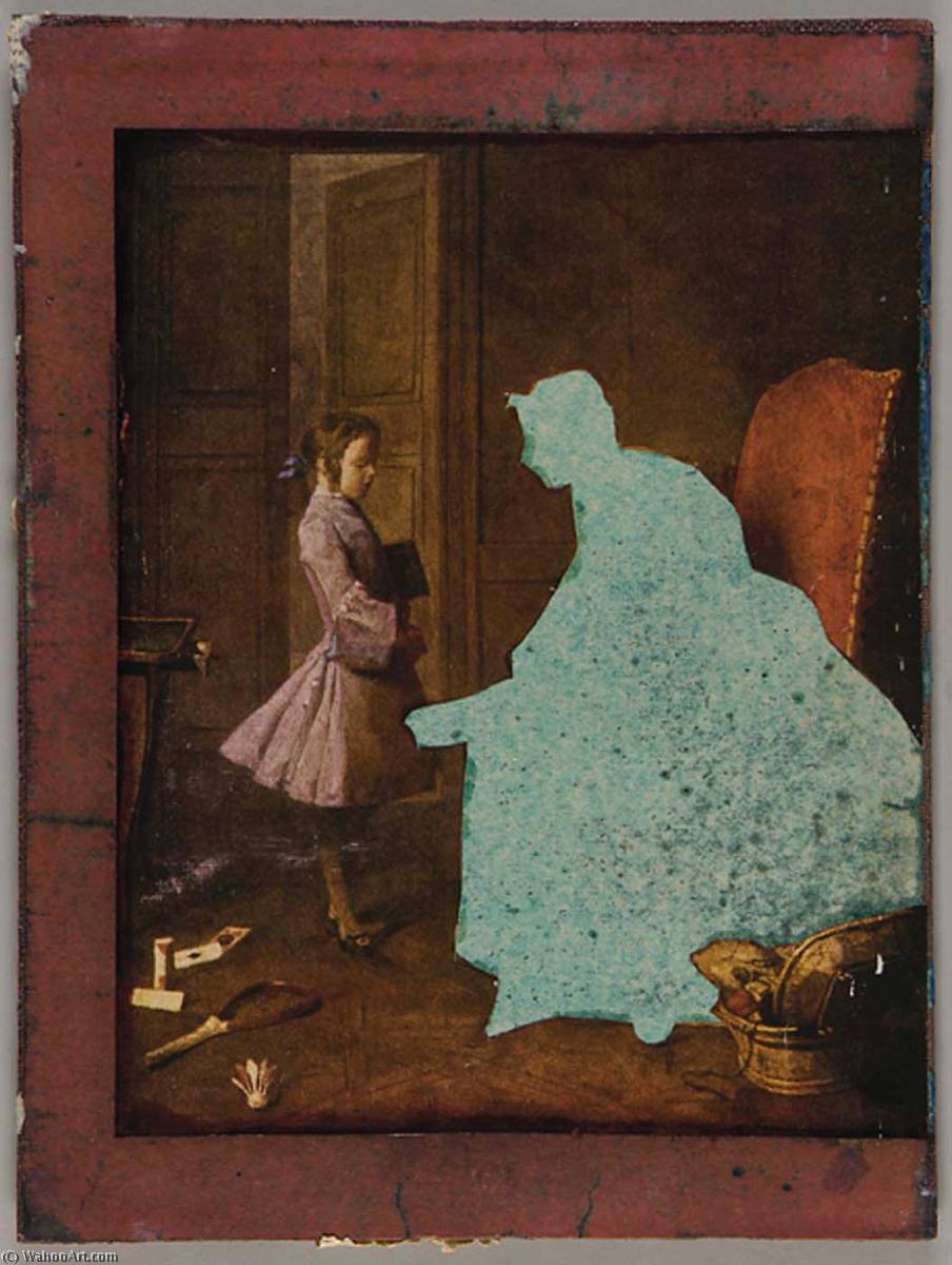 Wikioo.org - The Encyclopedia of Fine Arts - Painting, Artwork by Joseph Cornell - Untitled (interior genre painting by Chardin)