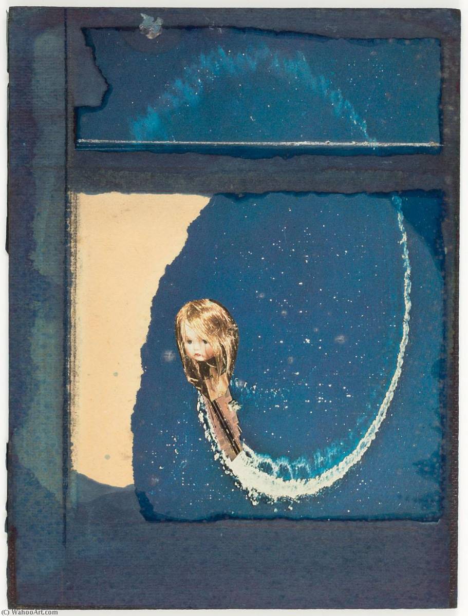 Wikioo.org - The Encyclopedia of Fine Arts - Painting, Artwork by Joseph Cornell - Untitled (Doll's Head, Aircraft Carrier)