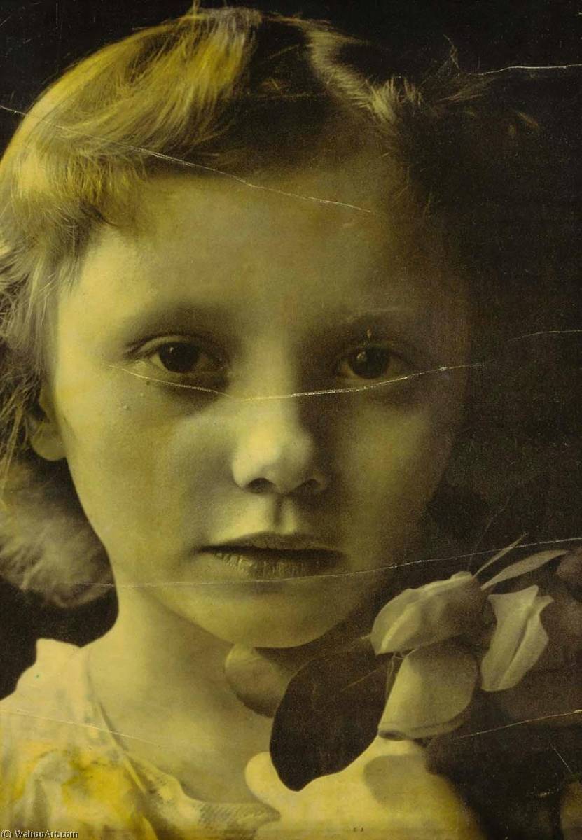 WikiOO.org - Encyclopedia of Fine Arts - Lukisan, Artwork Joseph Cornell - Untitled (Girl with Gardenias)