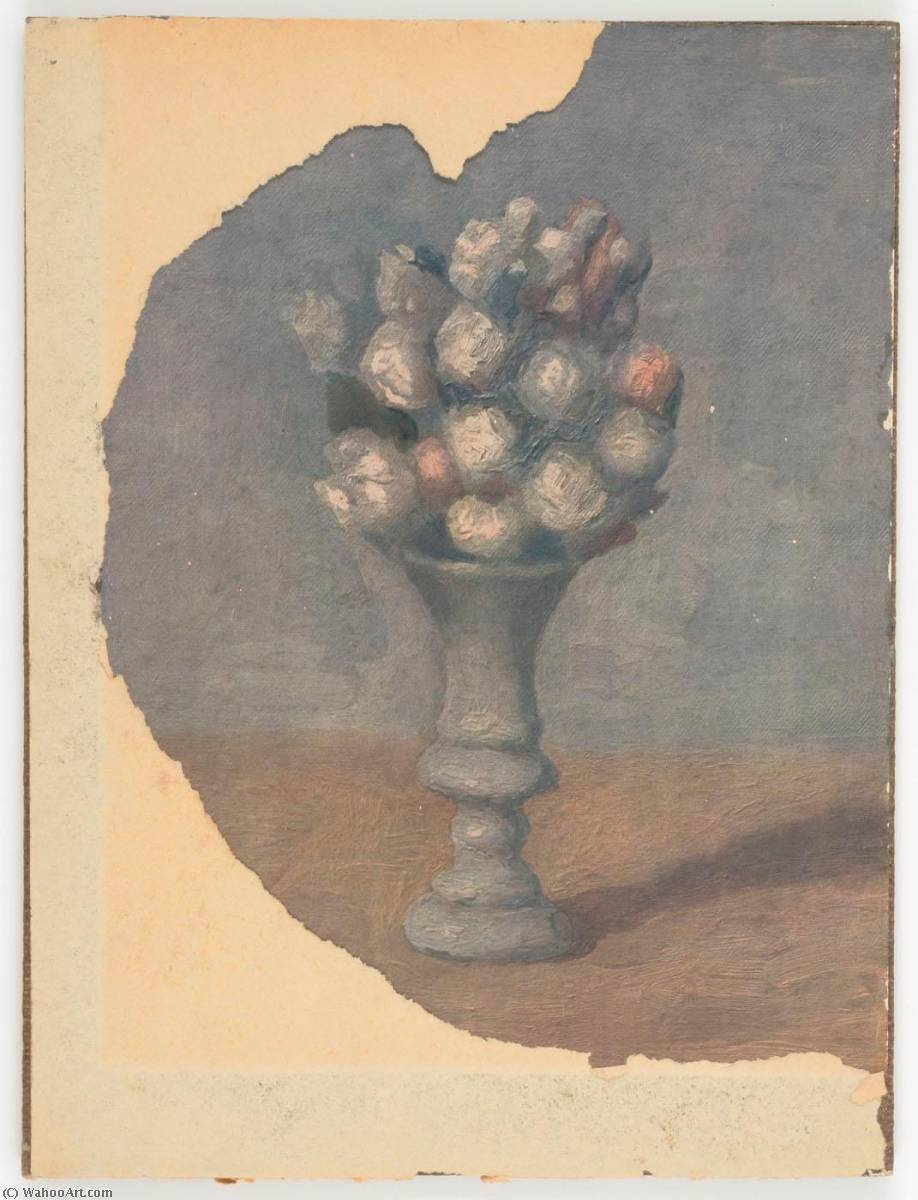 WikiOO.org - Encyclopedia of Fine Arts - Lukisan, Artwork Joseph Cornell - Untitled (painting of vase with flowers on table)