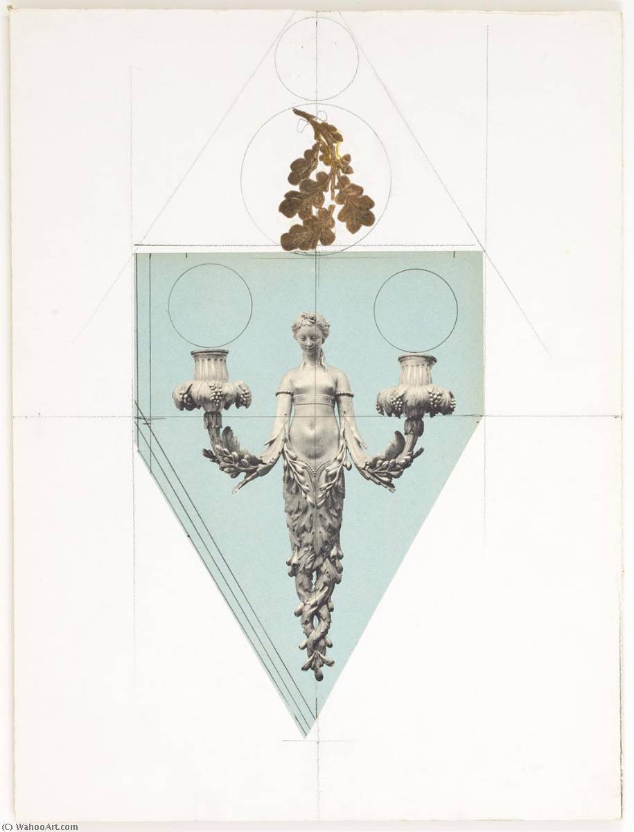 Wikioo.org - สารานุกรมวิจิตรศิลป์ - จิตรกรรม Joseph Cornell - Untitled (candelabra with nude torso of woman)