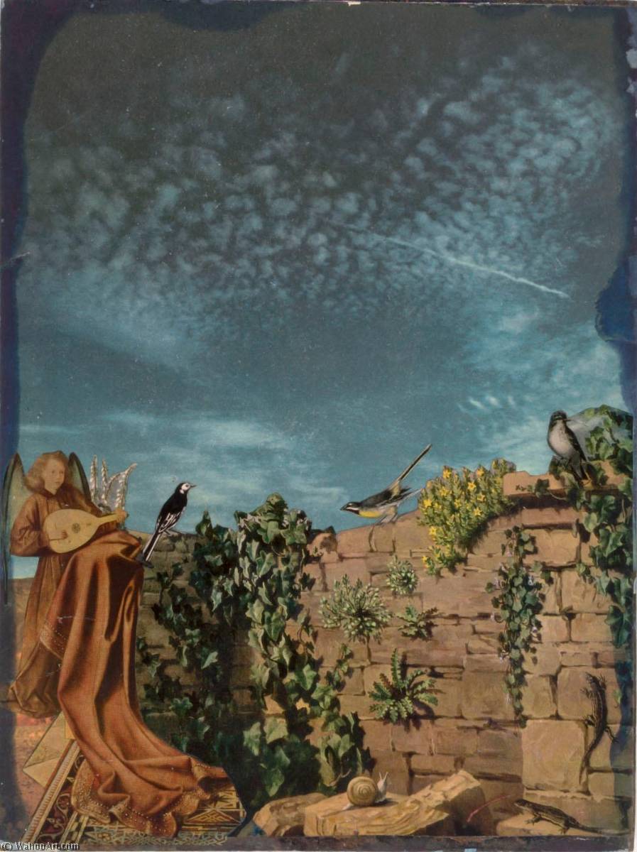 Wikioo.org - สารานุกรมวิจิตรศิลป์ - จิตรกรรม Joseph Cornell - Untitled (Northern Renaissance angel with lute)