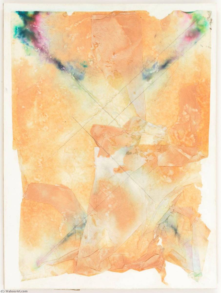 Wikioo.org – La Enciclopedia de las Bellas Artes - Pintura, Obras de arte de Joseph Cornell - Intitulado ( blanco tapicero servilleta enestado marrón , azul , verdosos , y rojo tinción )