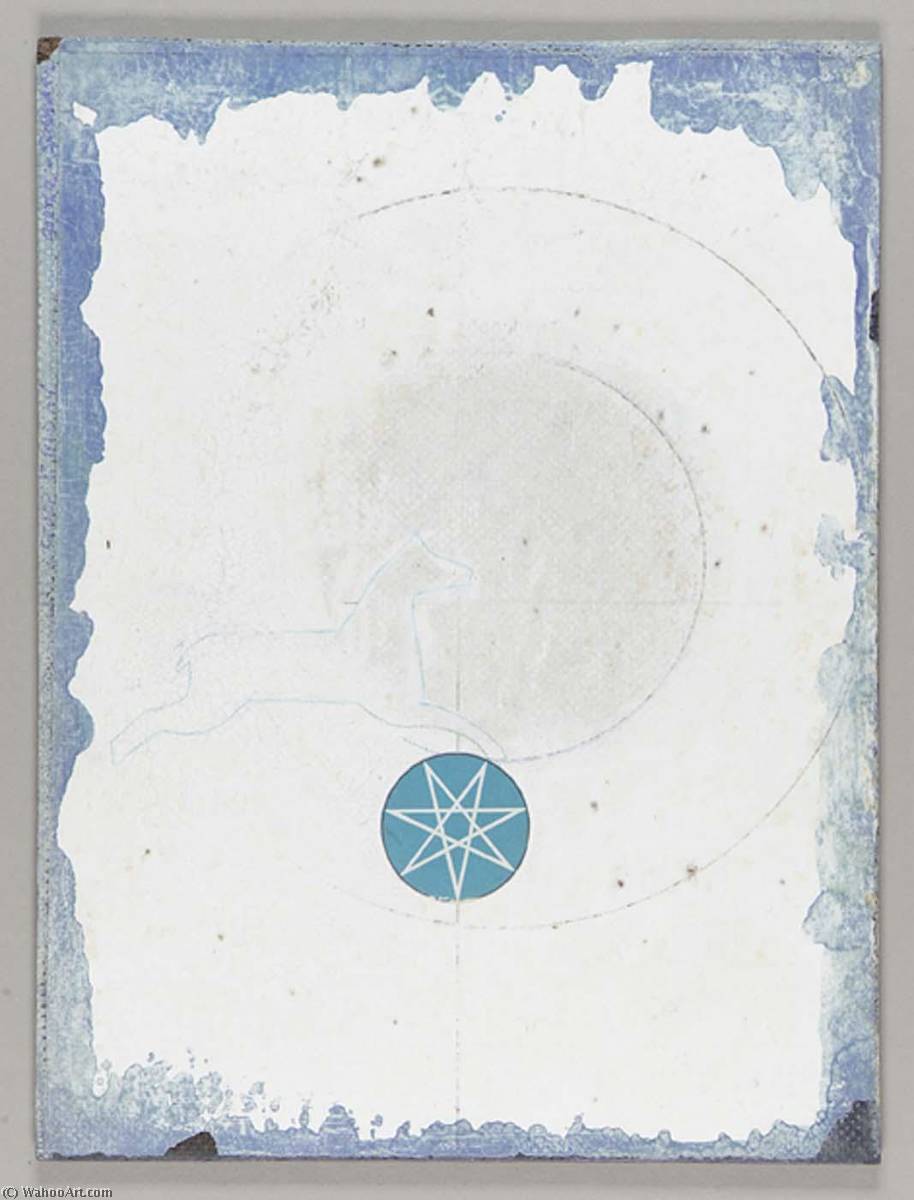 Wikioo.org - สารานุกรมวิจิตรศิลป์ - จิตรกรรม Joseph Cornell - Untitled (stenciled horse in blue ink)
