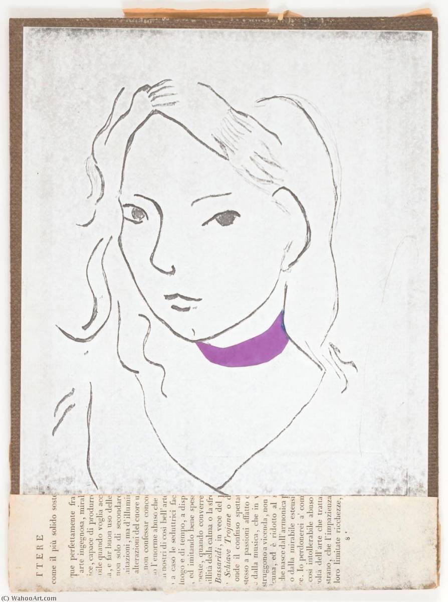 WikiOO.org - Encyclopedia of Fine Arts - Lukisan, Artwork Joseph Cornell - Untitled (black line drawing of female)