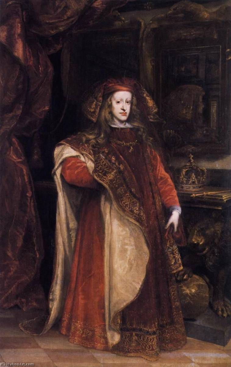 Wikioo.org - The Encyclopedia of Fine Arts - Painting, Artwork by Juan De Miranda - Charles II as Grandmaster of the Golden Fleece