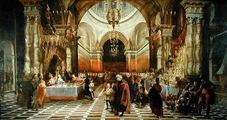 WikiOO.org - Encyclopedia of Fine Arts - Målning, konstverk Juan Carreño De Miranda - Belshazzar's Feast