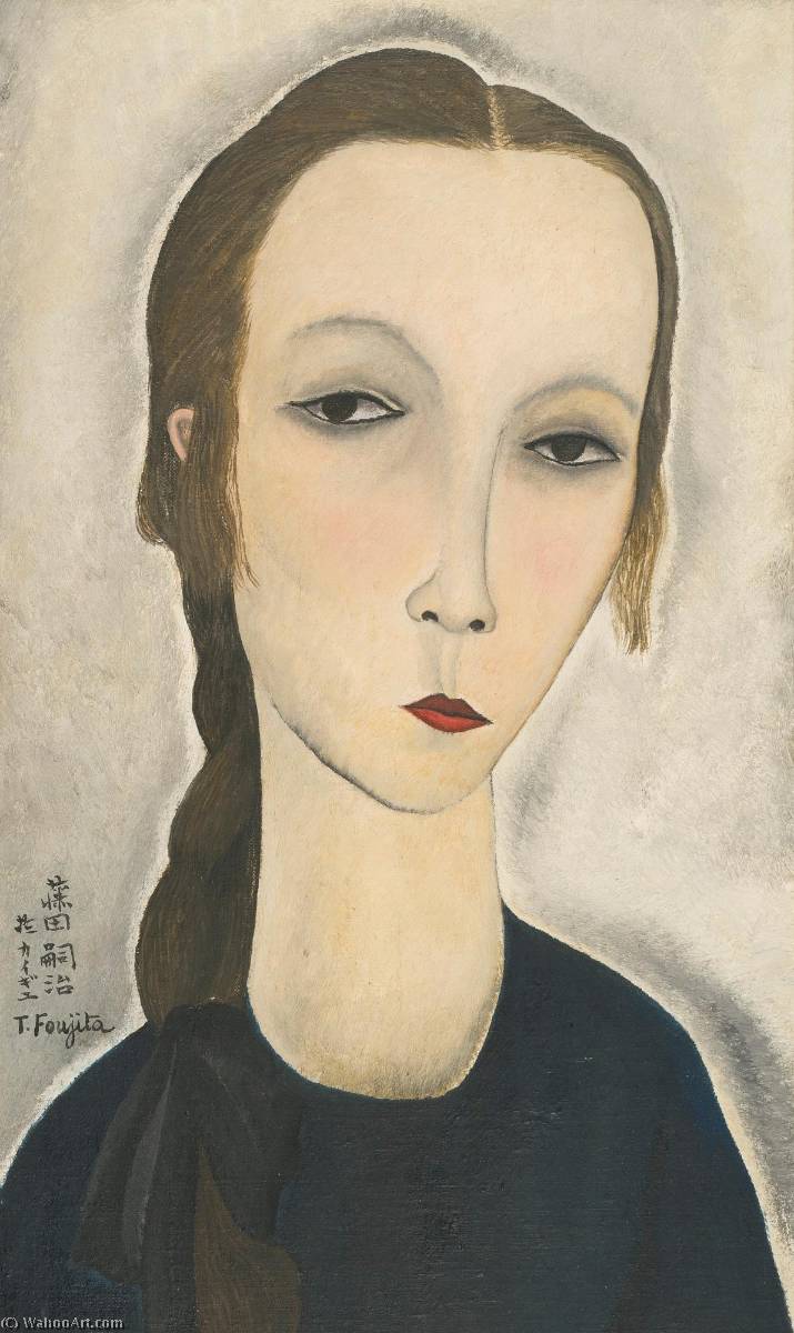 Wikioo.org - The Encyclopedia of Fine Arts - Painting, Artwork by Léonard Tsugouharu Foujita - Portrait de jeune femme (Hanka Zborowska)