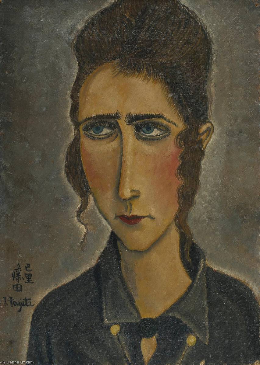 WikiOO.org - Encyclopedia of Fine Arts - Målning, konstverk Léonard Tsugouharu Foujita - Portrait de femme