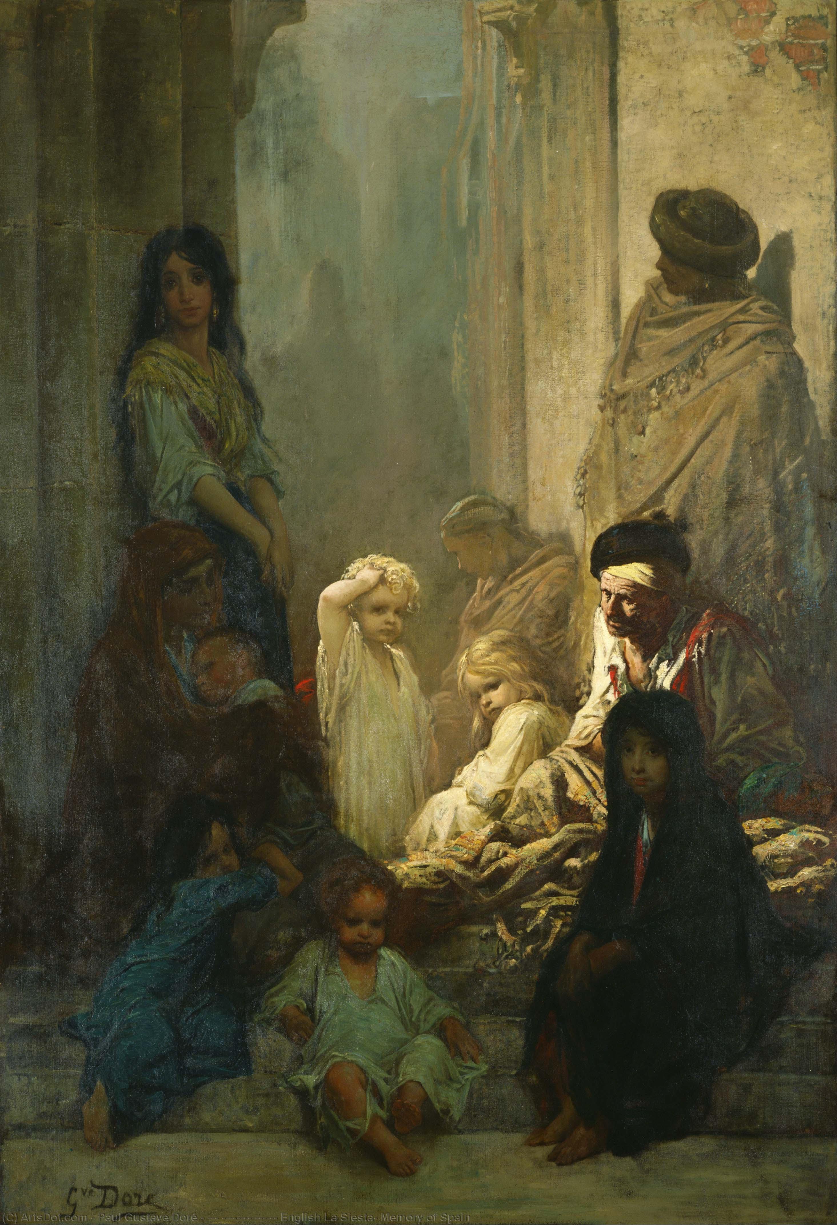Wikioo.org - The Encyclopedia of Fine Arts - Painting, Artwork by Paul Gustave Doré - 日本語 ラ・シエスタ、スペインの思い出 English La Siesta, Memory of Spain