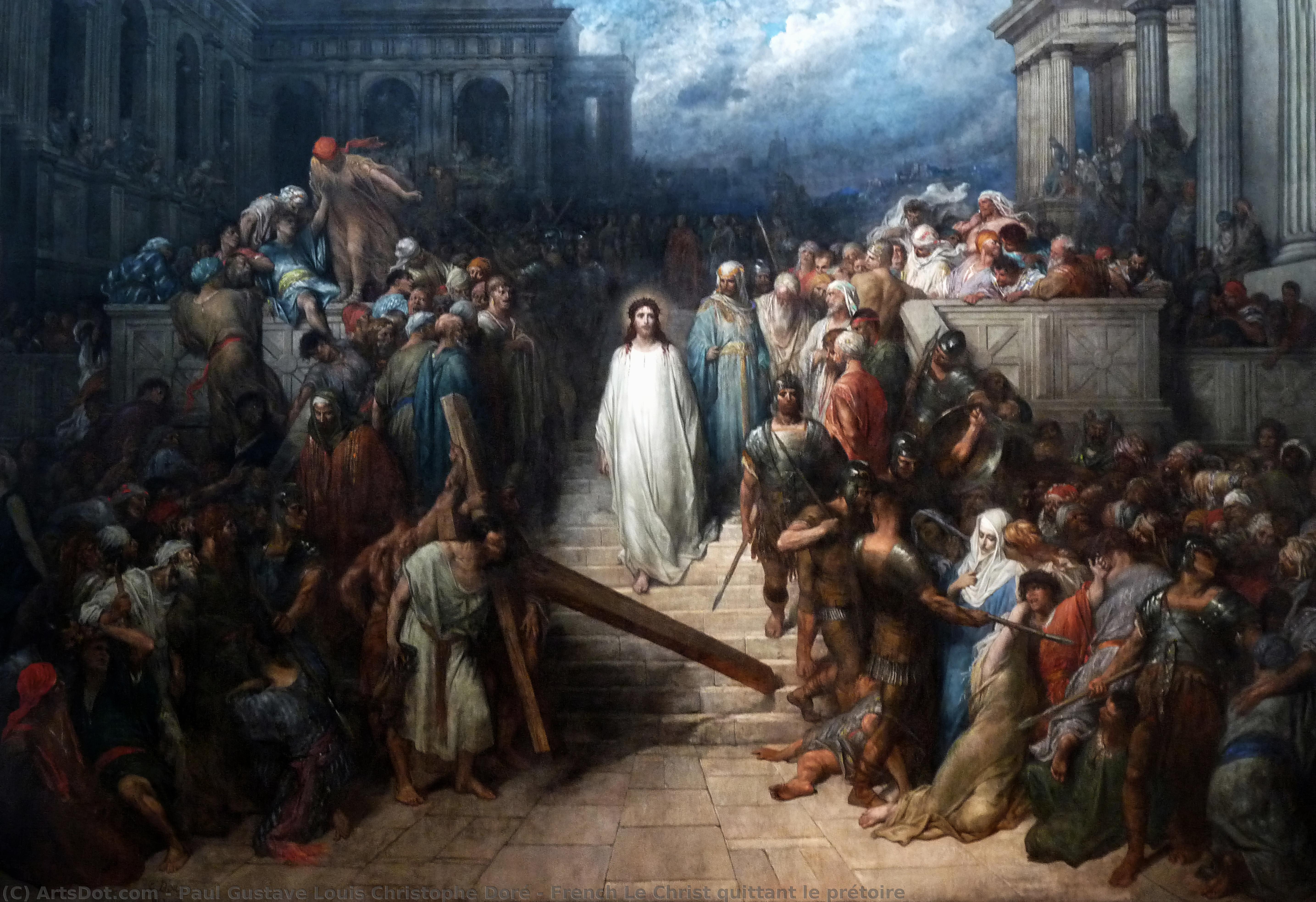 Wikioo.org – L'Encyclopédie des Beaux Arts - Peinture, Oeuvre de Paul Gustave Doré - french le Jésus christ quittant le prétoire