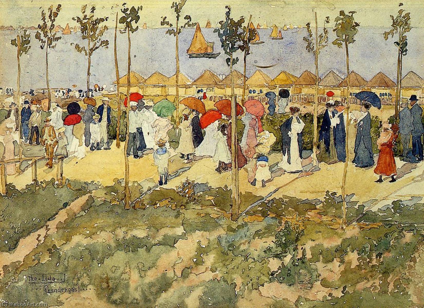Wikioo.org - The Encyclopedia of Fine Arts - Painting, Artwork by Maurice Brazil Prendergast - The Lido, Venice