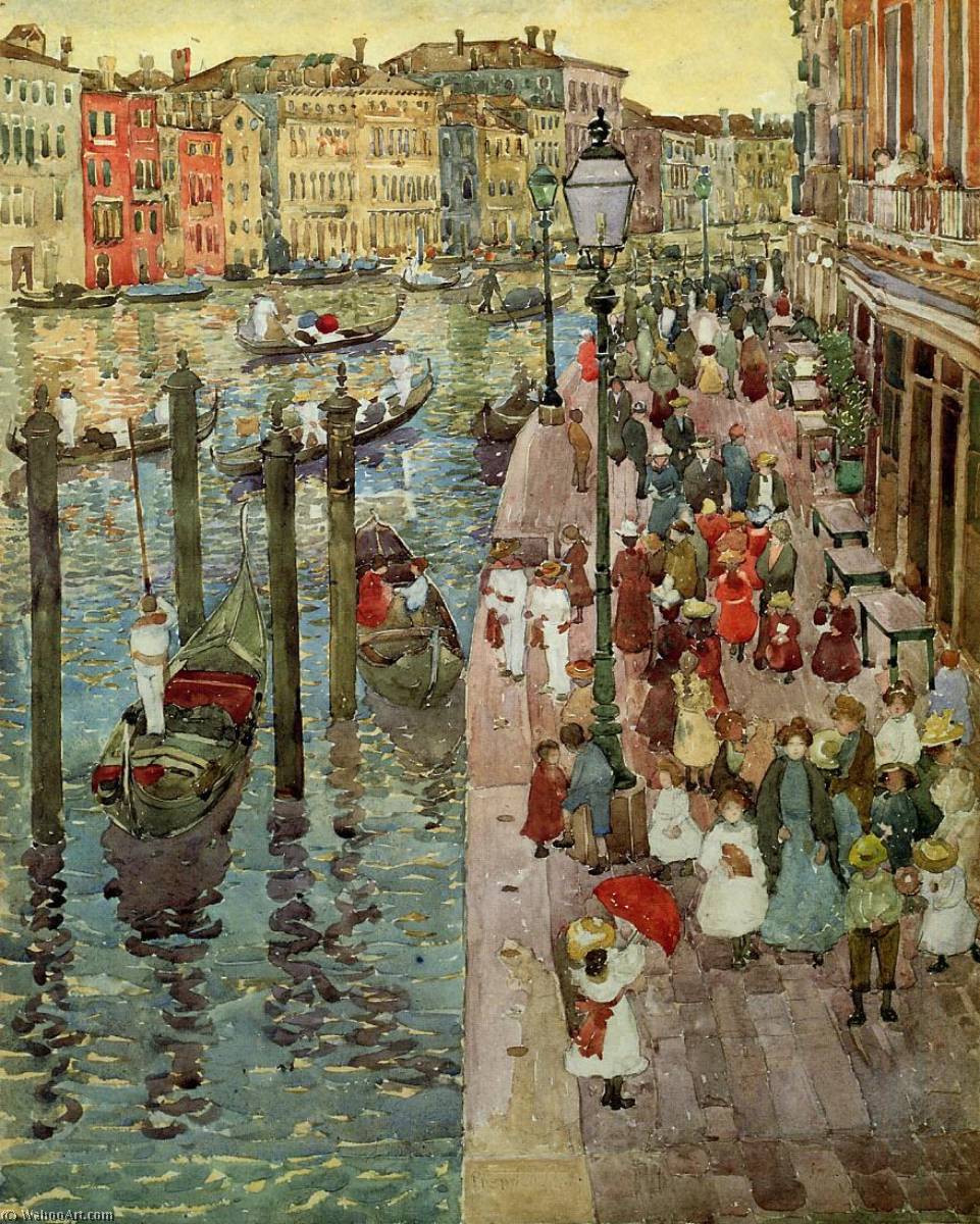Wikioo.org - The Encyclopedia of Fine Arts - Painting, Artwork by Maurice Brazil Prendergast - The Grand Canal, Venice