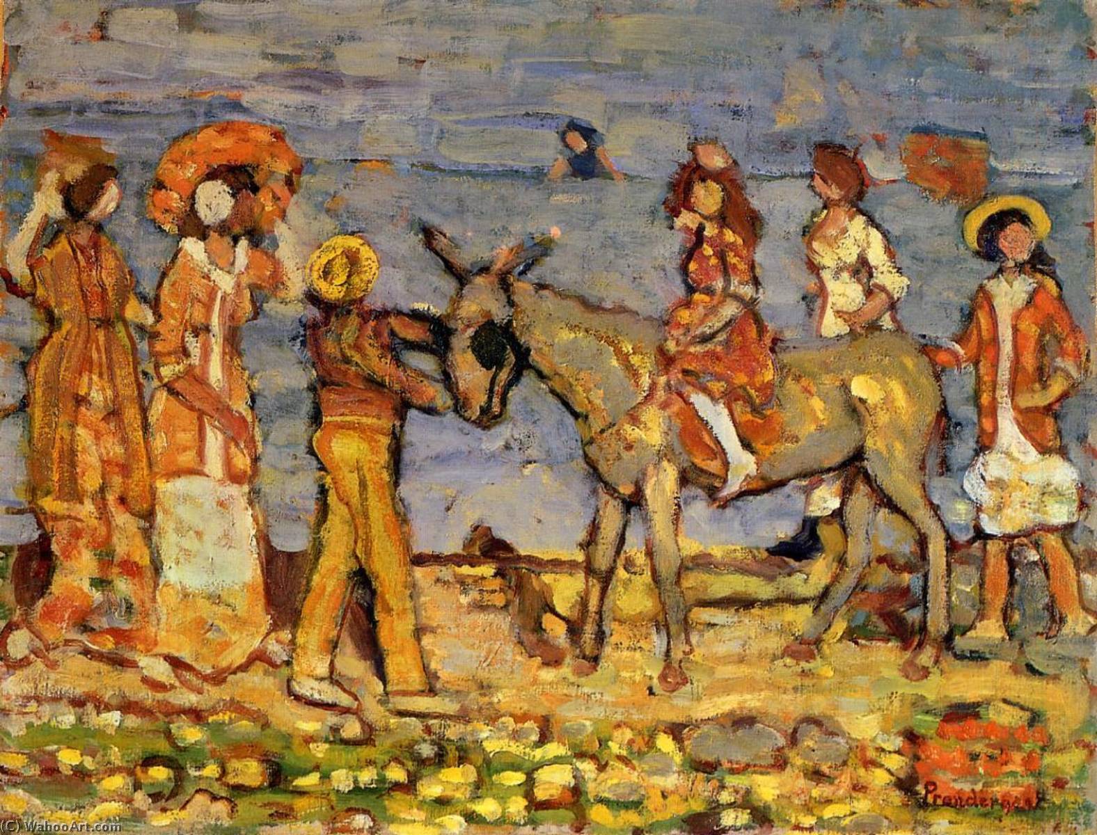 Wikioo.org - The Encyclopedia of Fine Arts - Painting, Artwork by Maurice Brazil Prendergast - Donkey Rider
