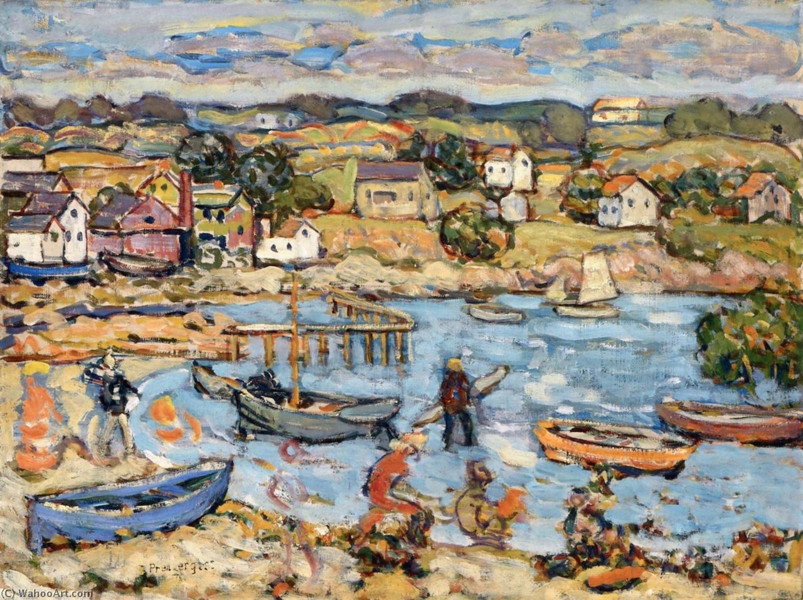 WikiOO.org - Enciclopedia of Fine Arts - Pictura, lucrări de artă Maurice Brazil Prendergast - Marblehead Harbor