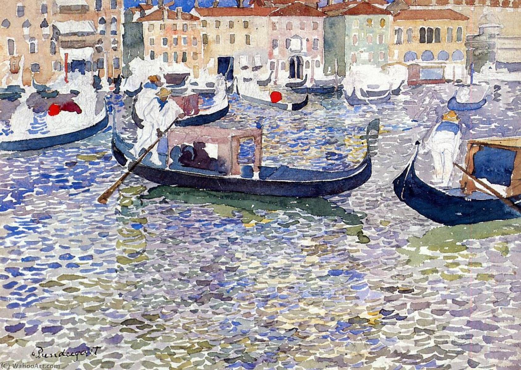 Wikioo.org - Bách khoa toàn thư về mỹ thuật - Vẽ tranh, Tác phẩm nghệ thuật Maurice Brazil Prendergast - Grand Canal, Venice