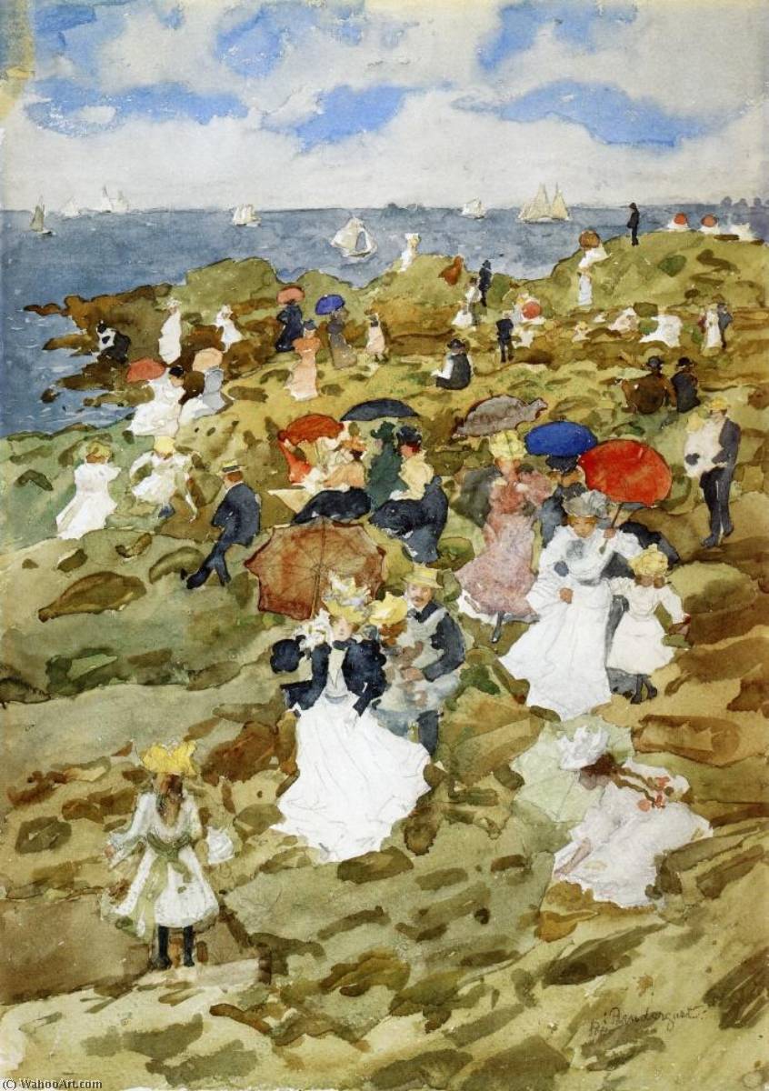 Wikioo.org - The Encyclopedia of Fine Arts - Painting, Artwork by Maurice Brazil Prendergast - Handkerchief Point