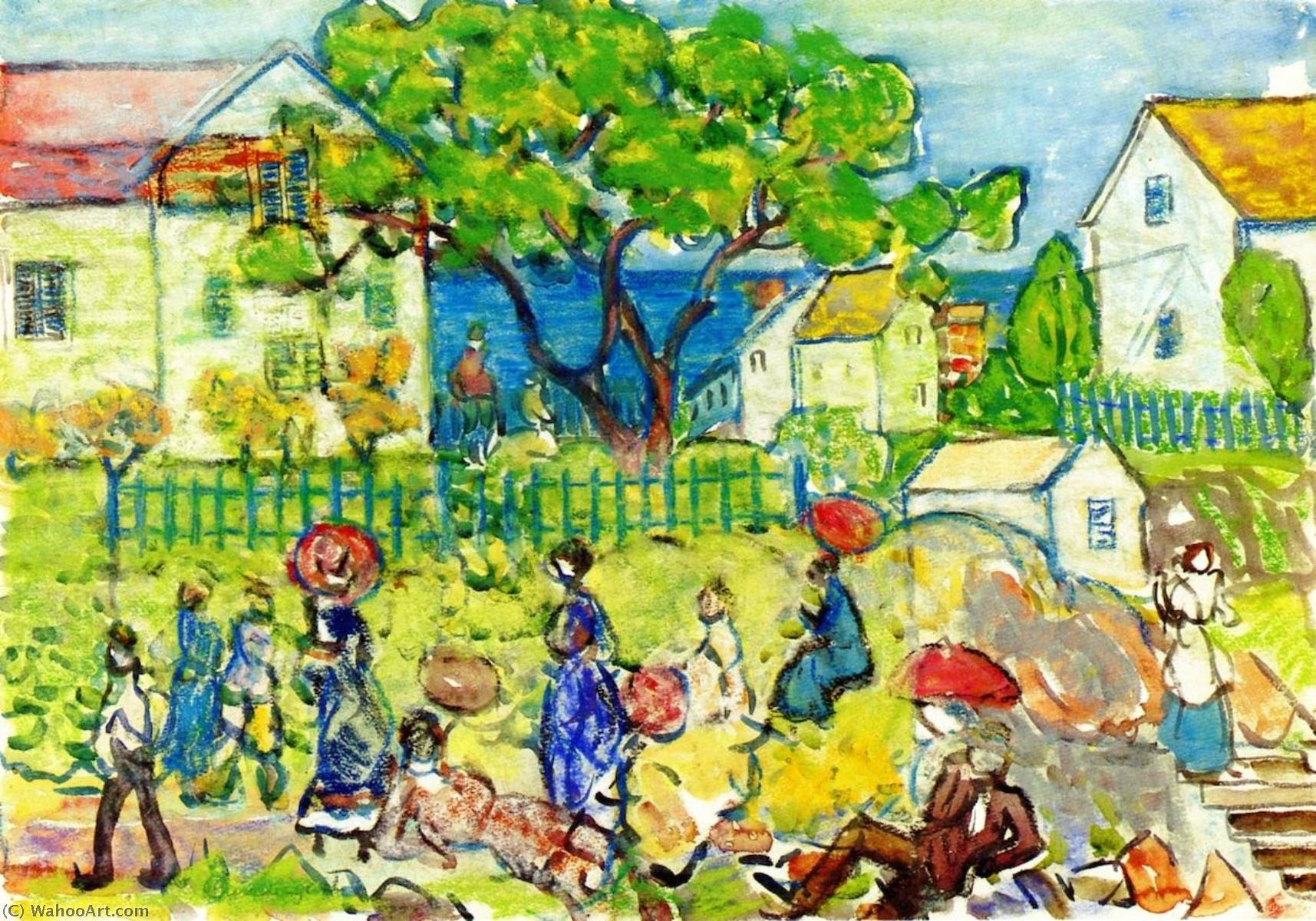 Wikioo.org - The Encyclopedia of Fine Arts - Painting, Artwork by Maurice Brazil Prendergast - Folly Cove, Gloucester