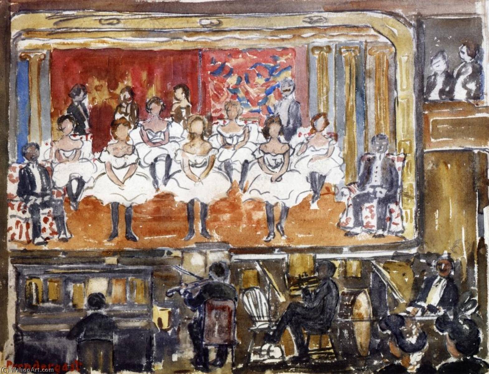 Wikioo.org - The Encyclopedia of Fine Arts - Painting, Artwork by Maurice Brazil Prendergast - The End Men