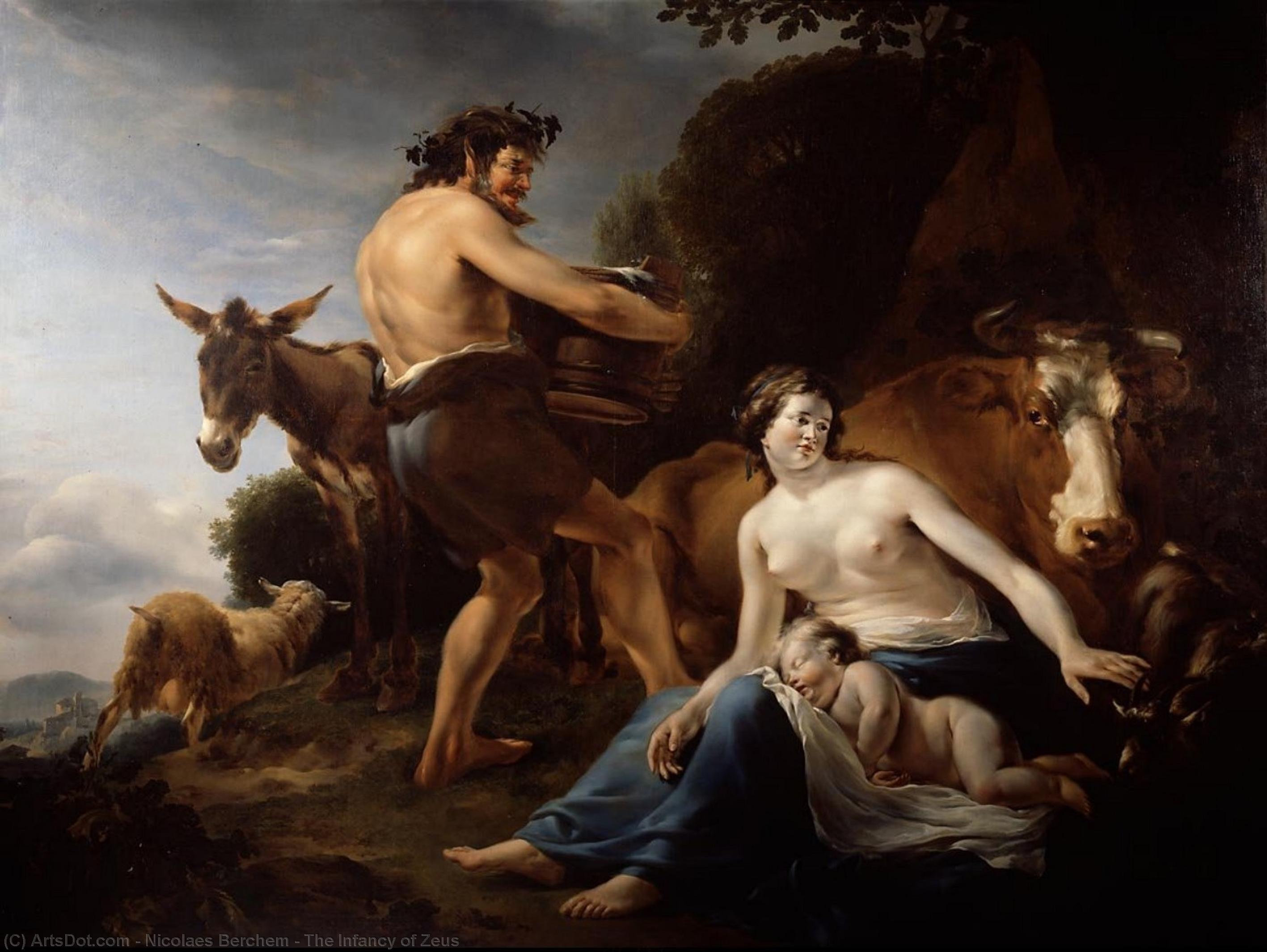 Wikioo.org – L'Encyclopédie des Beaux Arts - Peinture, Oeuvre de Nicolaes Berchem - L enfance de Zeus