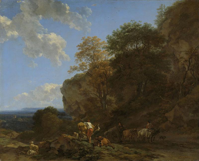 Wikioo.org - The Encyclopedia of Fine Arts - Painting, Artwork by Nicolaes Berchem - Italian Landscape